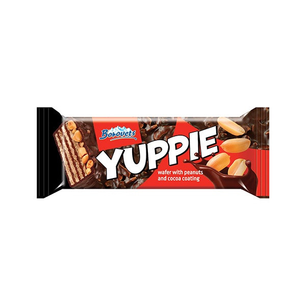 Borovets Wafer Yuppie with Peanuts and Cocoa Coating 24x80g