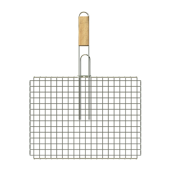 Barbecue Large Grill with Wooden Handle (10pcs/box) 31cmx41cm