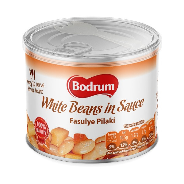 Bodrum White Beans in Tomato Sauce Ready Meal 6x400g