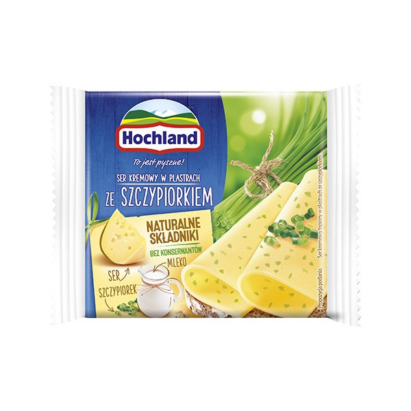 Hochland (25) Slices Cheese With Chives 10x130g
