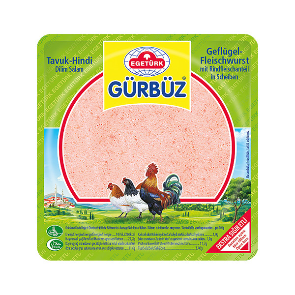 Egeturk Gürbüz Sliced Chicken Salami 12x200g