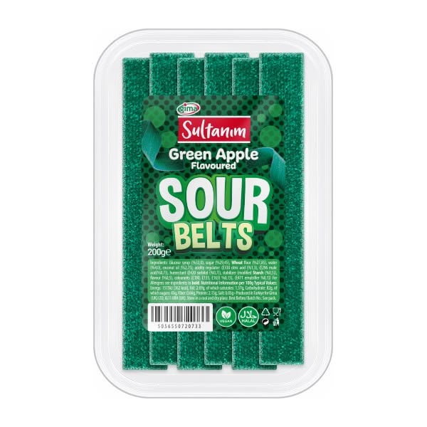Sultanim Sour Belt Green Apple  Flat Box 12x200g