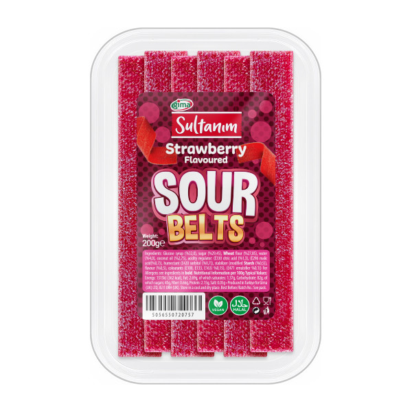 Sultanim Sour Belt Strawberry Flat Box 12x200g
