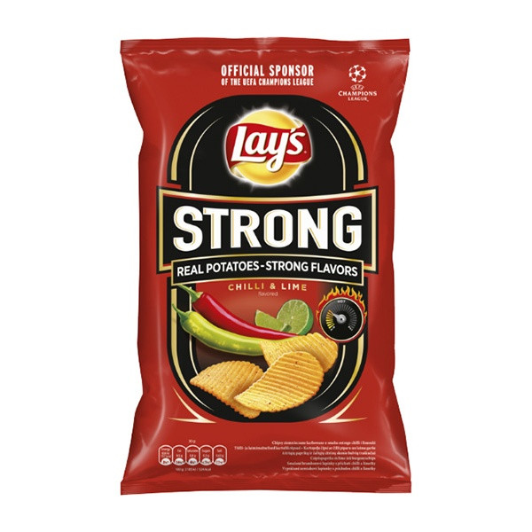 Crisps Lays Strong Chilli & Lime 24X120g