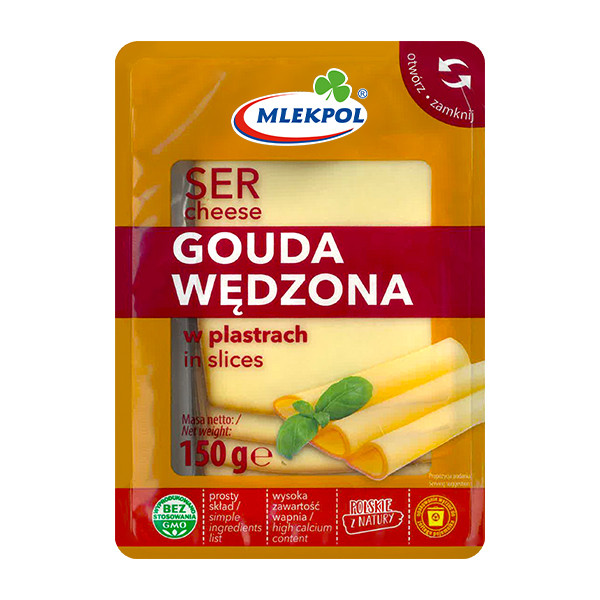 Mlekpol Gouda Sliced (Wedzona) (Smoked) 12x150g