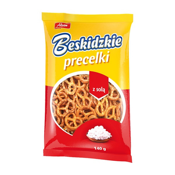 Aksam Beskidzkie Salty Pretzels (Precelki Sol) 18x140g