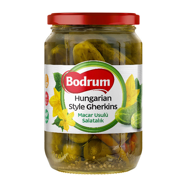 Bodrum 720cc Hungarian Style Gherkins 6x680g