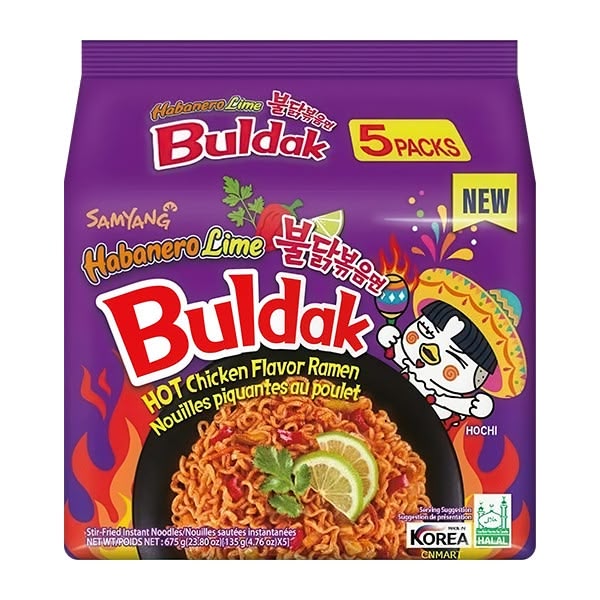 Samyang Buldak Hot Chicken Ramen Habanero Lime 8x5x135g