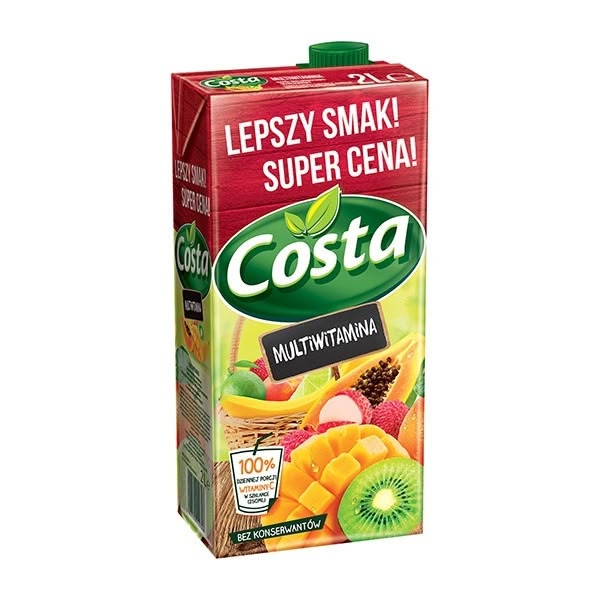 Costa Multivitamin Multifruit Drink 6x2L