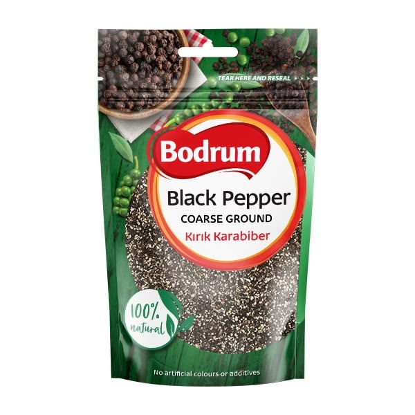 Bodrum Black Pepper Coarse Ground 8x100g(Kirik Karabiber) 8x100g