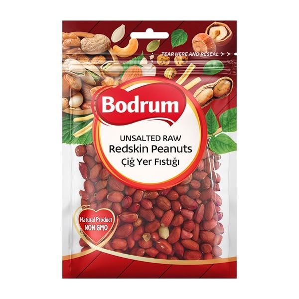 Bodrum Peanuts Redskin Raw 8x150g