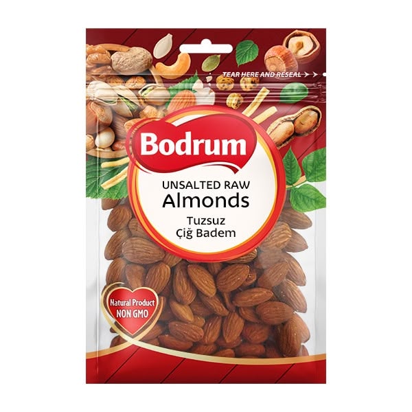 Bodrum Almonds Raw 8x150g