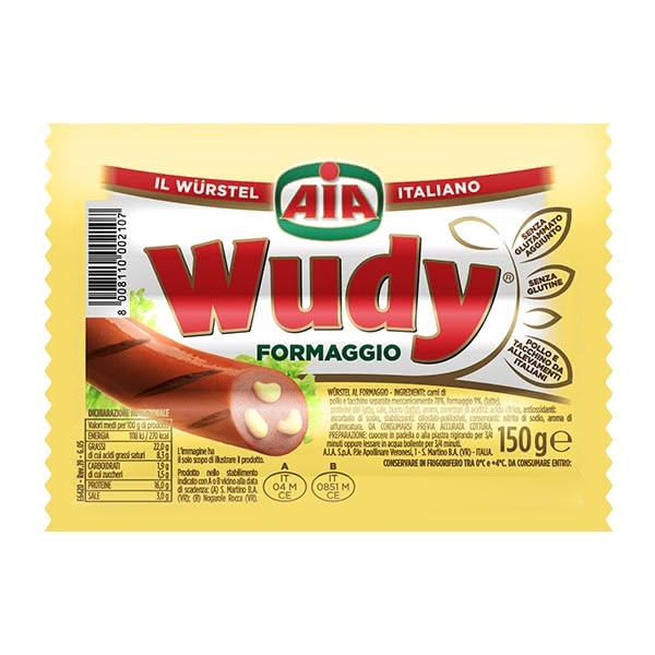 Aia Wudy Sausage Cheese (25) 1x150g