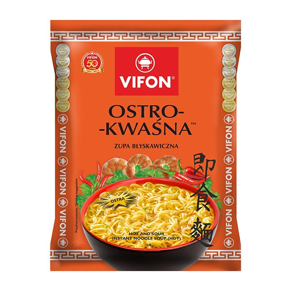 Vifon Noodle Soup Sour Spice (Zupa Ostro Kwasna) 24x70g