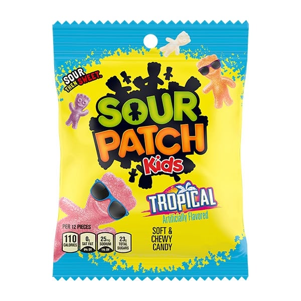 Sour Patch Peg Bags Tropical 12x102g