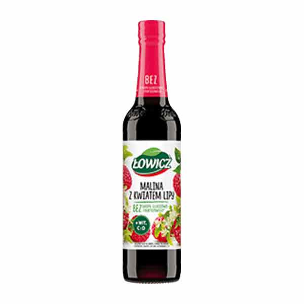Lowicz Raspberry & Lime Flower Syrup (Lipy) 6x400ml