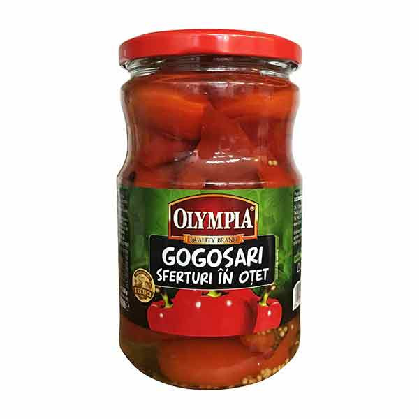 Olympia Red Peppers 1/4 In Vinegar  (Gogosari Sferturi in Otet) 6x720ml
