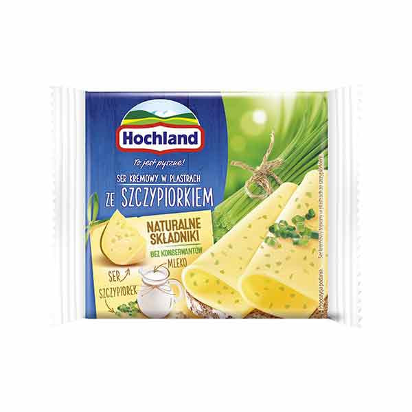 Hochland (25) Slices Cheese With Chives 10x130g