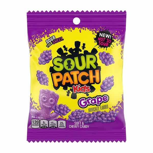 Sour Patch Peg Bags Grape 12x101g