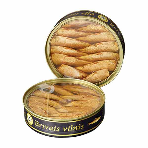 Brivais Vilnis Smoked Sprats in Oil (transparent EO) (40pcs/box) 1x160g
