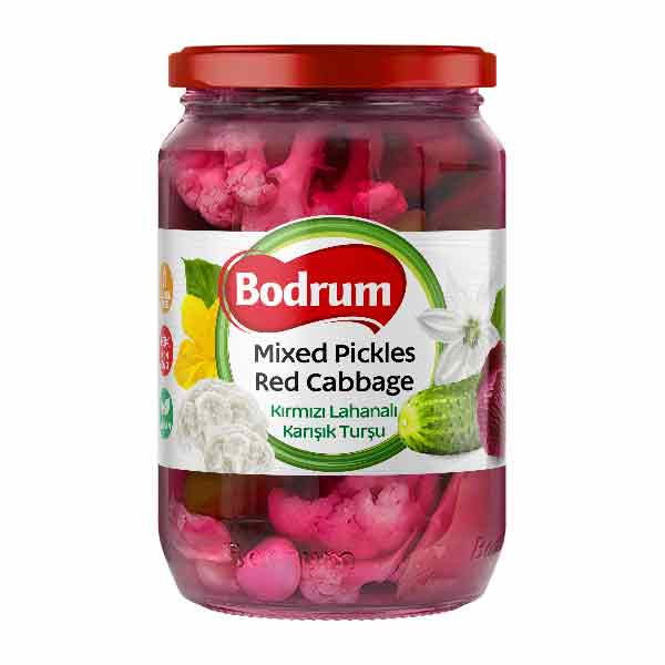 Bodrum 720cc Mixed Pickles & Red Cabbage 6x720g