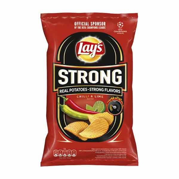 Crisps Lays Strong Chilli & Lime 24X120g