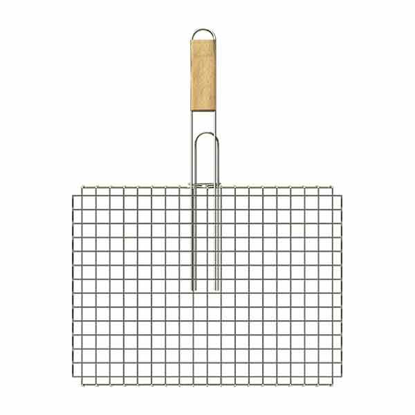 Barbecue Large Grill with Wooden Handle (10pcs/box) 31cmx41cm