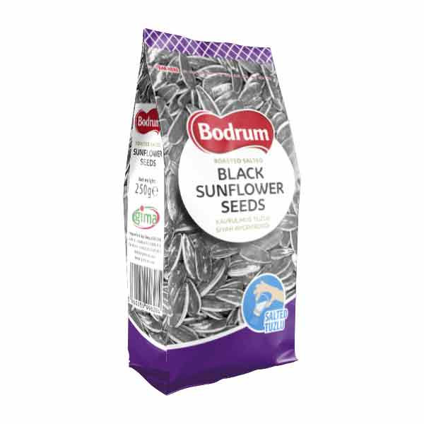 Bodrum Sunflower Seeds Black Salted Folio Pack 12x250g