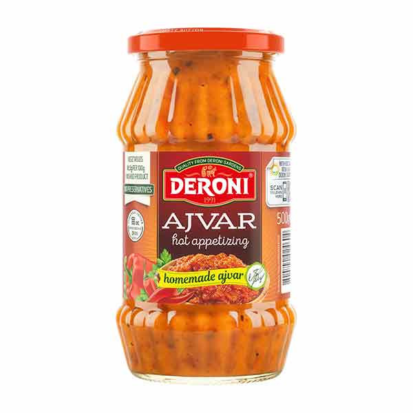 BG Deroni Homemade Ajvar Hot Appetizing 6x510g