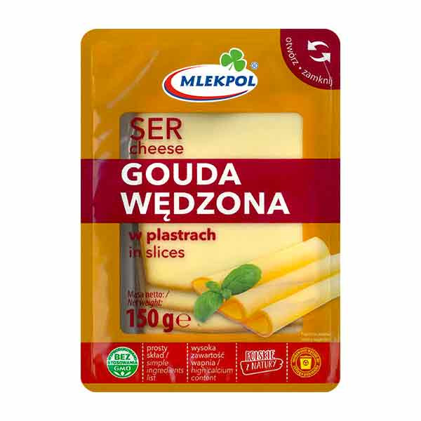 Mlekpol Gouda Sliced (Wedzona) (Smoked) 12x150g